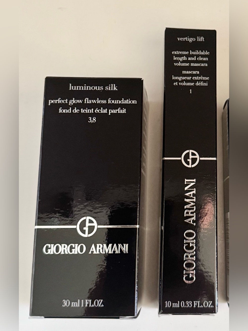 NWT Giorgio Armani Beauty authentic womens luxury 3.8 foundation mascara bundle